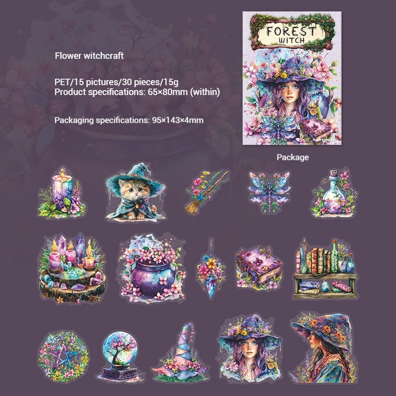 Journal sticker packs (Forest Witch）