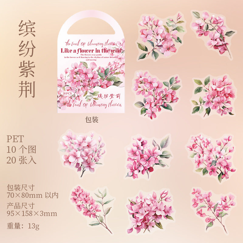 Journal sticker packs (Pink flower)