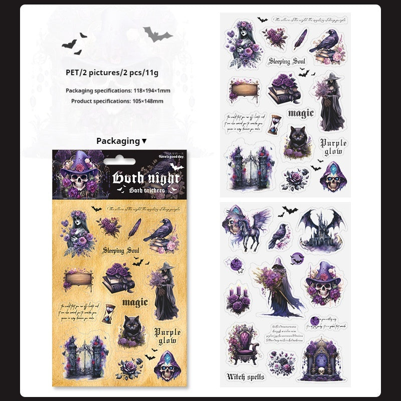 Journal sticker packs (Gothic Night）