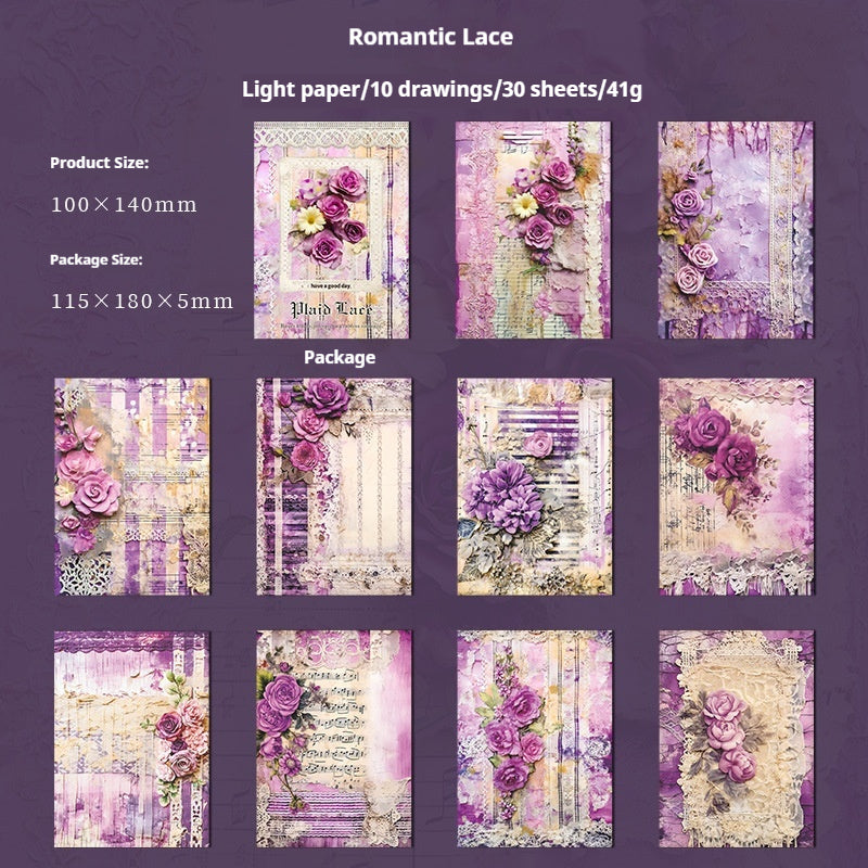 Journal Paper Packs (Plaid lace series）