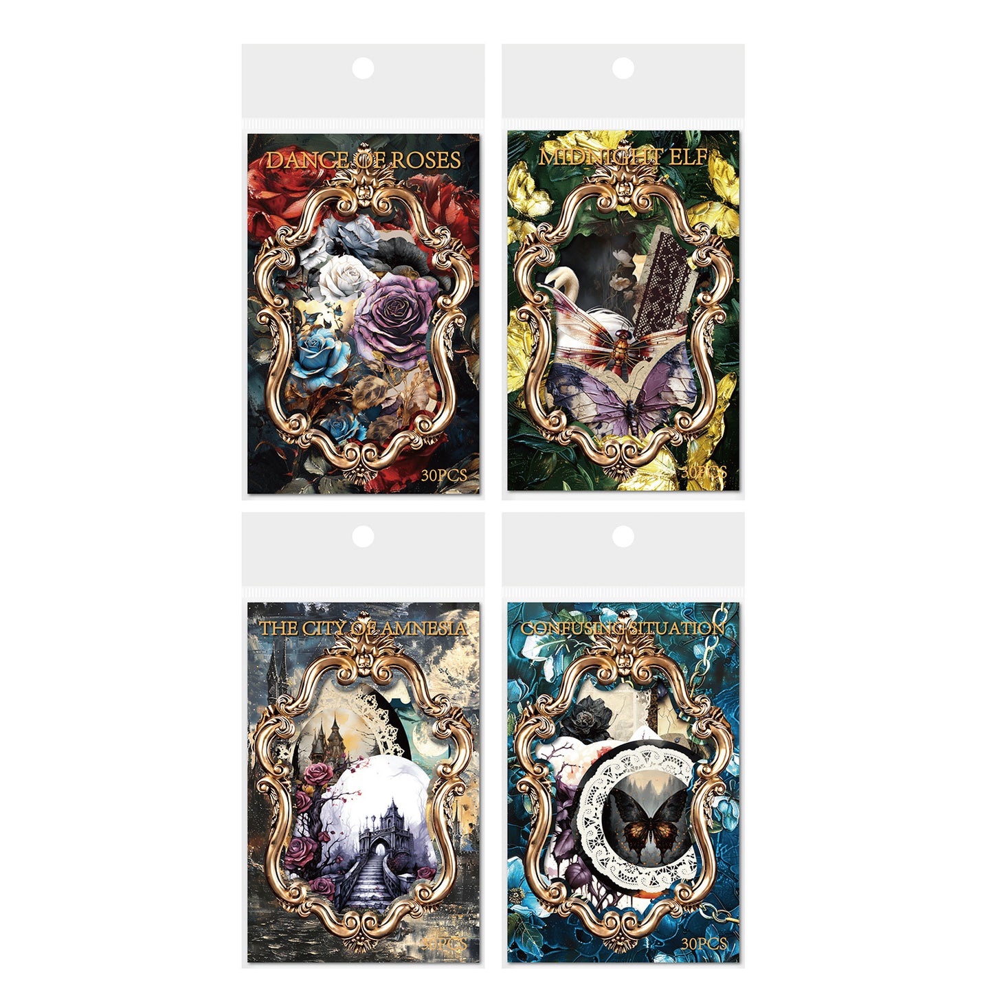 Journal sticker and paper packs (dark series)