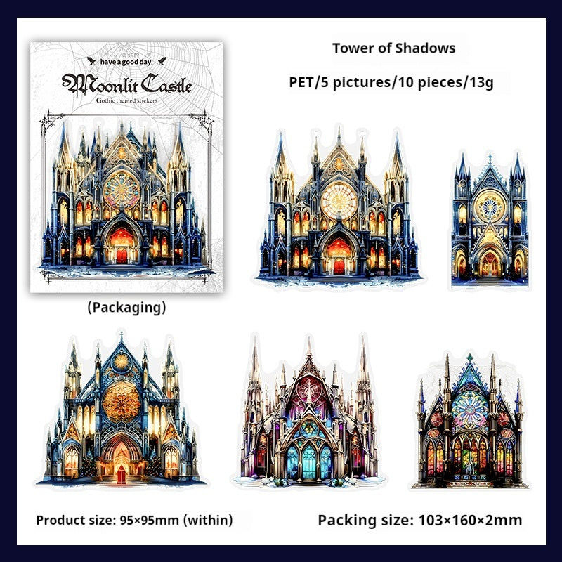 Journal sticker packs (Gothic themed castle stickers)