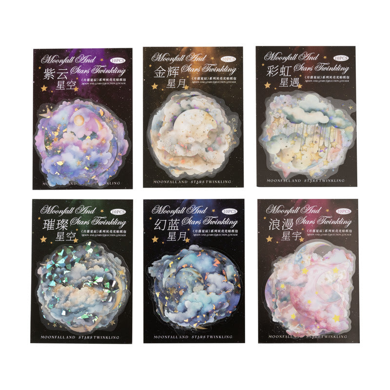 Journal sticker packs (Moon and stars)