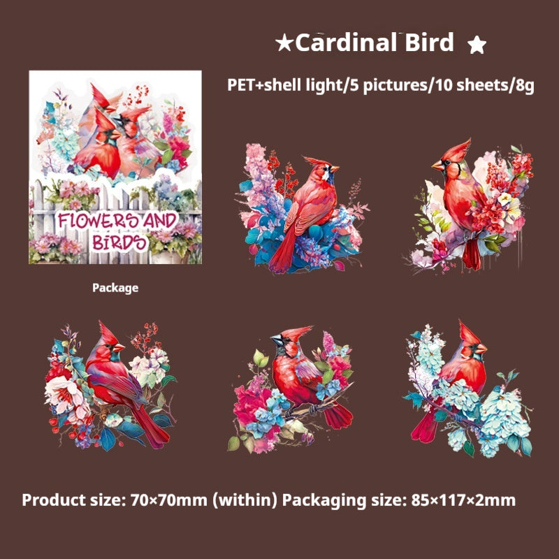 Journal sticker packs (Birds in flowers)