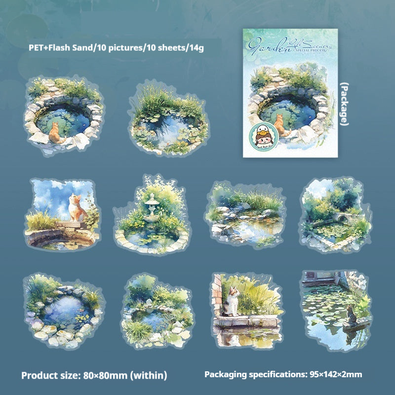 Journal sticker packs (Garden life scene)