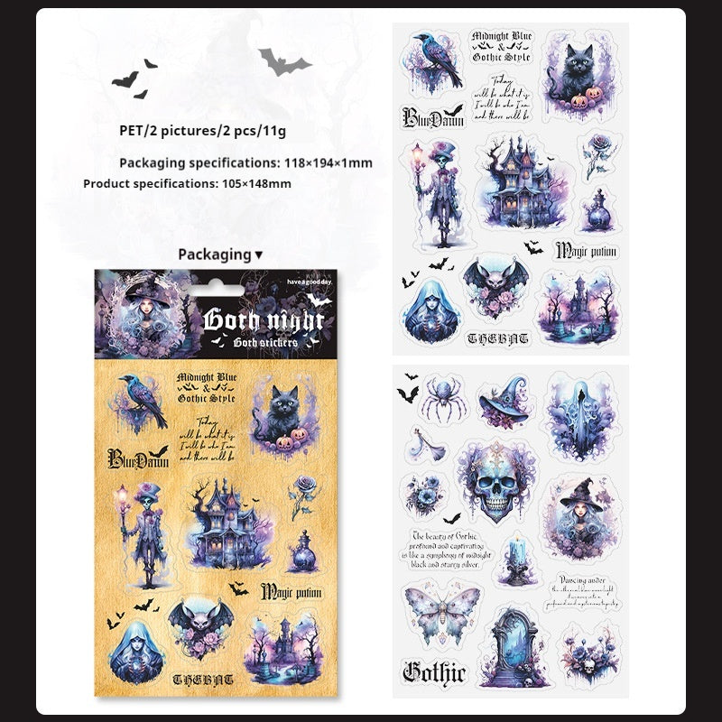 Journal sticker packs (Gothic Night）