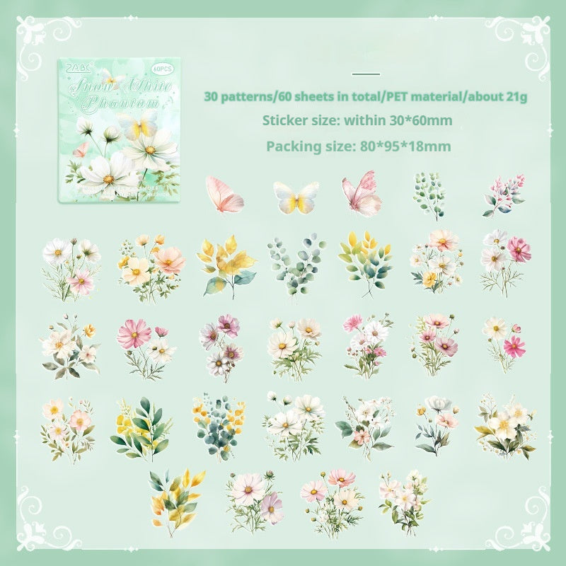 Journal sticker packs (flower) 60pcs/pack