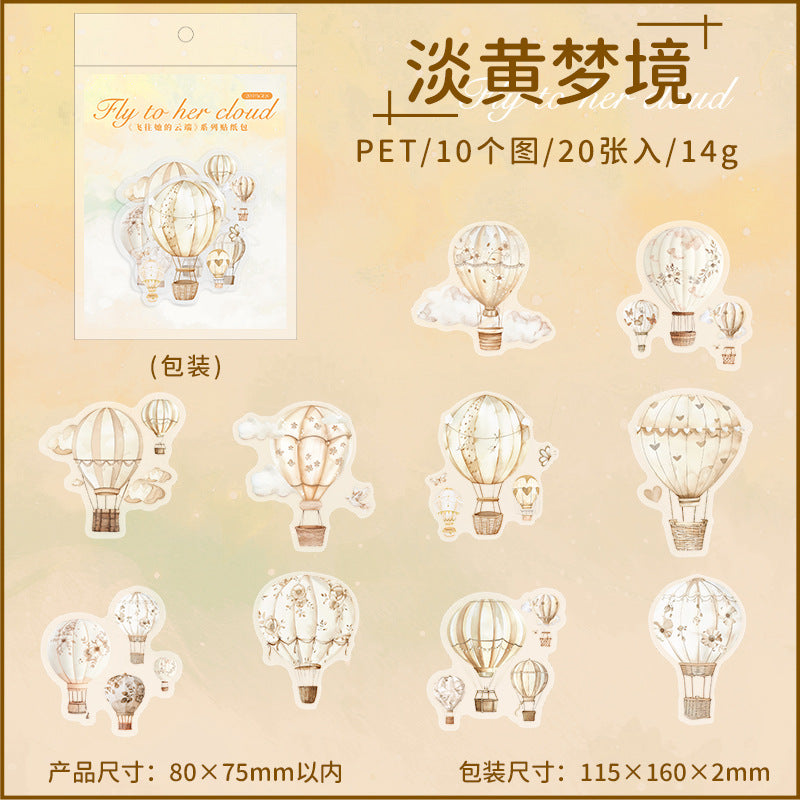 Journal sticker packs (Hot Air Balloon) 20pcs/pack