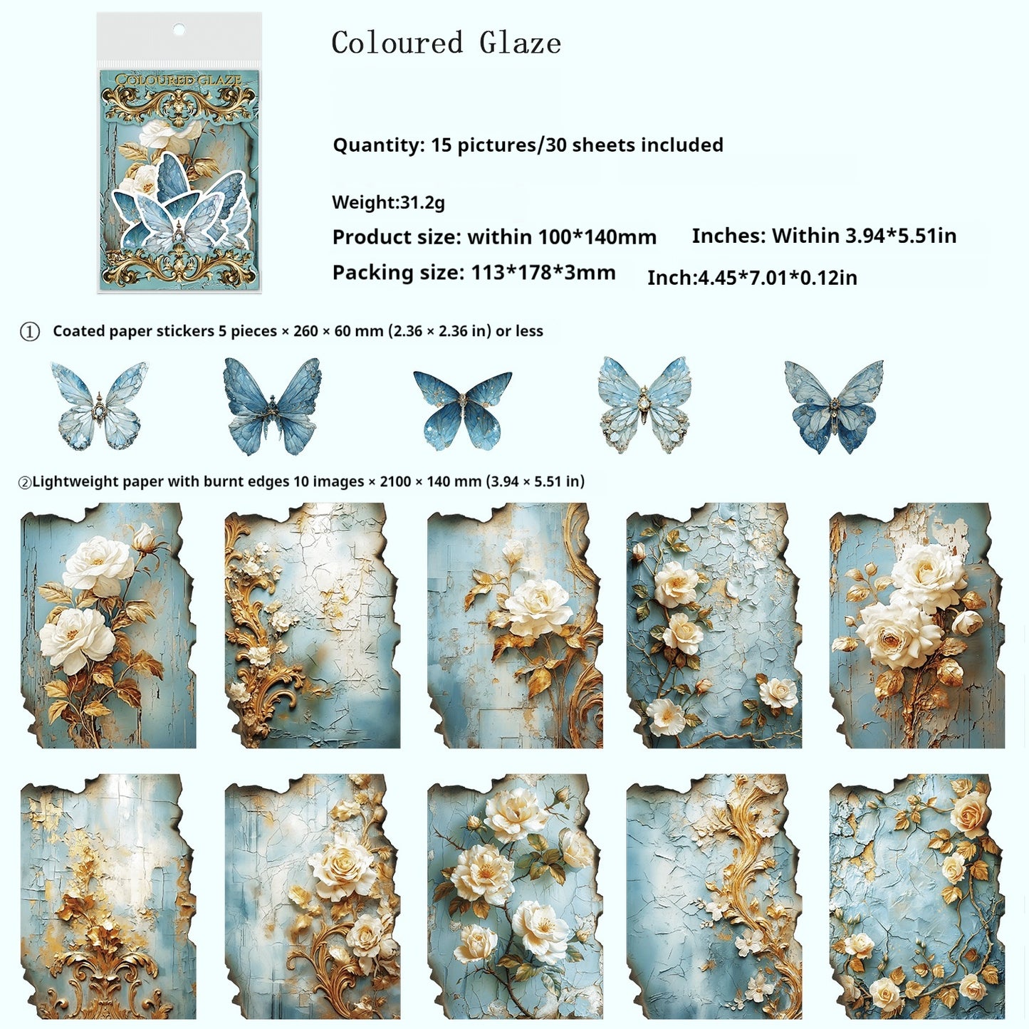 Journal paper packs (flower and butterfly)