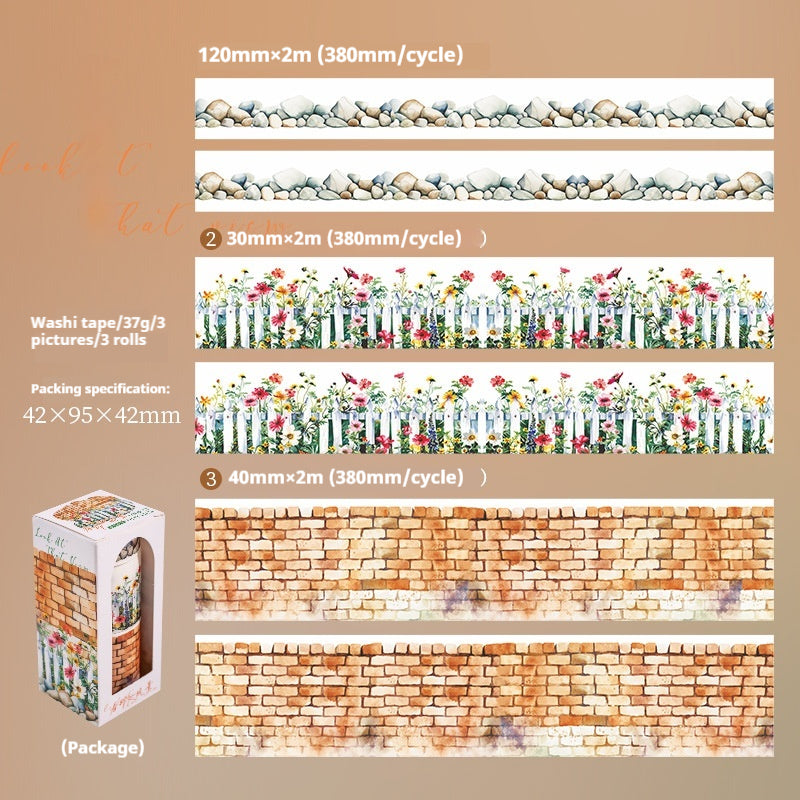 Journal washi tape (Landscaping) 3 rolls/box