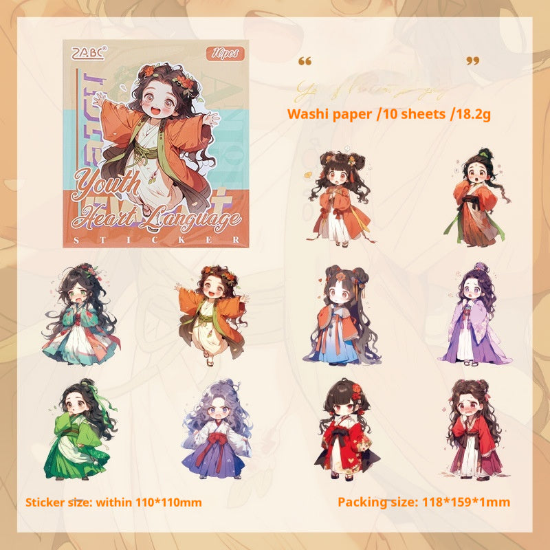 Journal sticker packs (Ancient style girl)