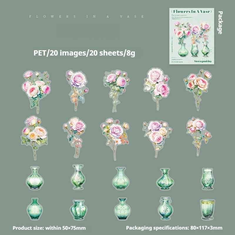 Journal sticker packs (Flowers in a vase)