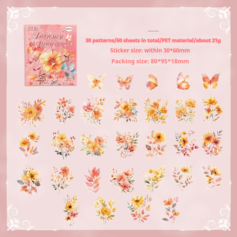 Journal sticker packs (flower) 60pcs/pack