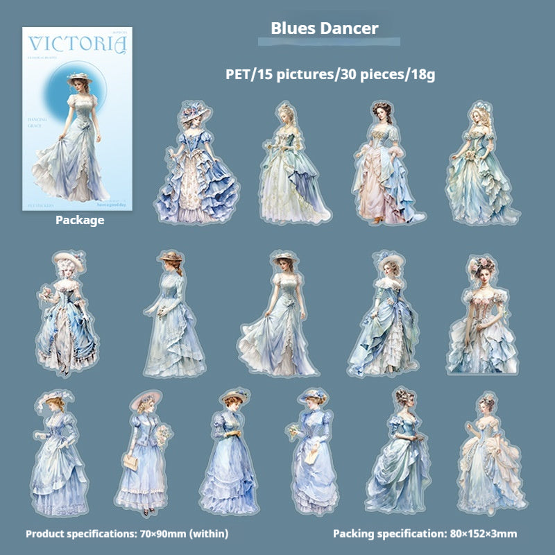 Journal sticker packs (victorian figures）