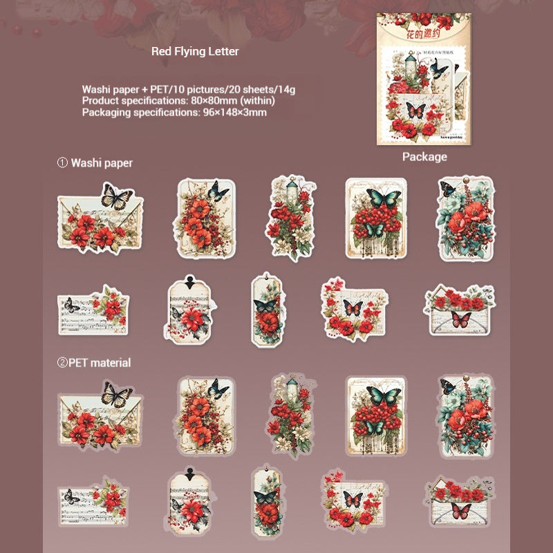 Journal sticker packs (Flower Labels and Stickers）