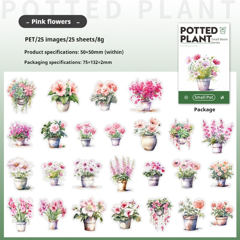 Journal sticker packs (Potted plants)