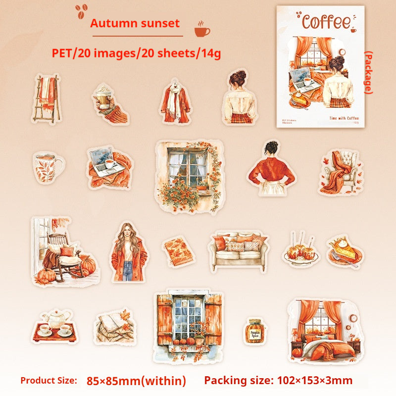 Journal sticker packs (Coffee Character Theme)