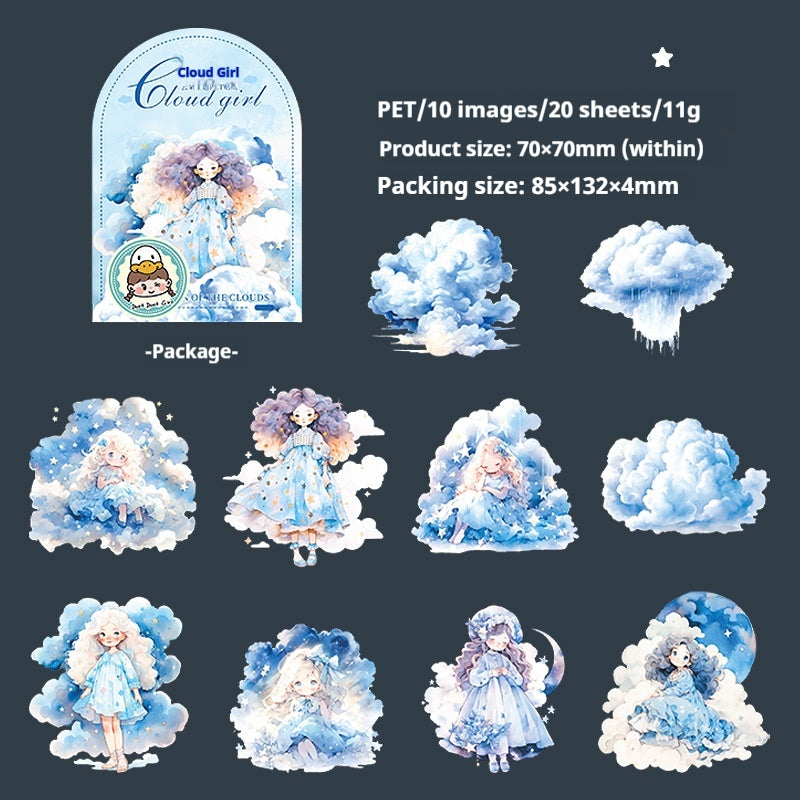 Journal sticker packs (Cloud Girl)