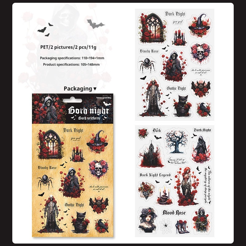 Journal sticker packs (Gothic Night）