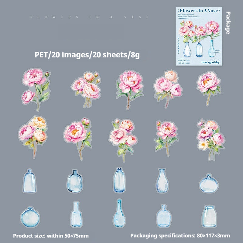 Journal sticker packs (Flowers in a vase)