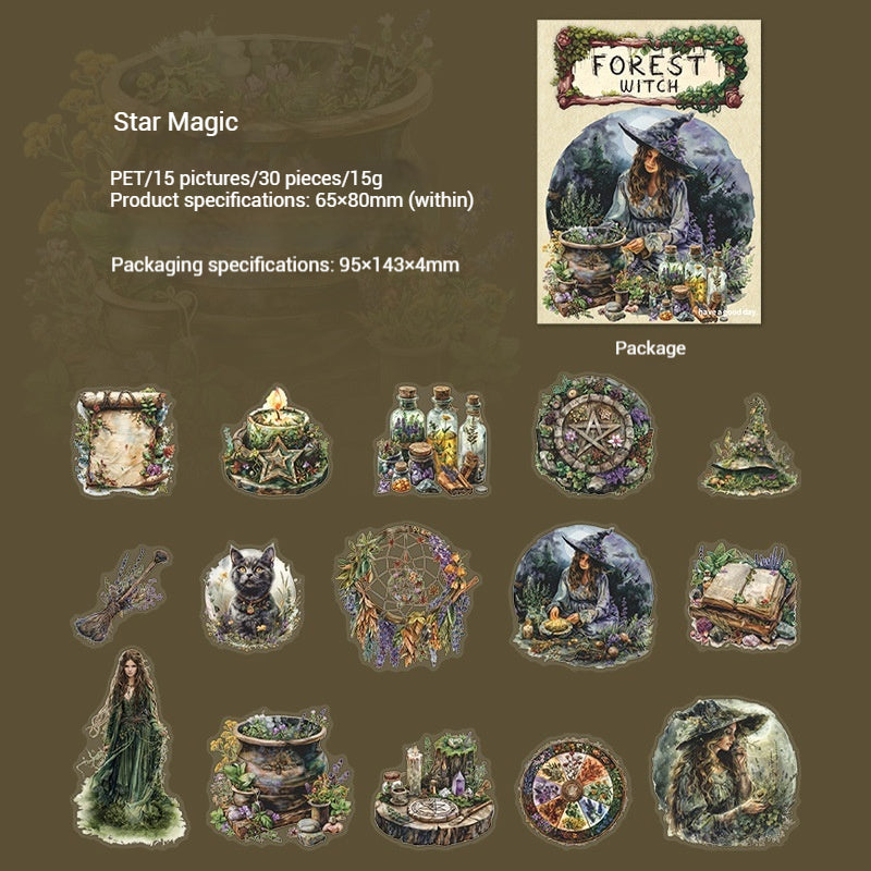 Journal sticker packs (Forest Witch）