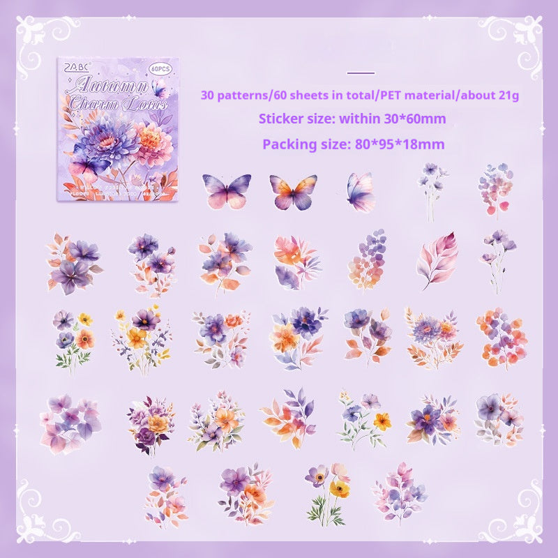 Journal sticker packs (flower) 60pcs/pack