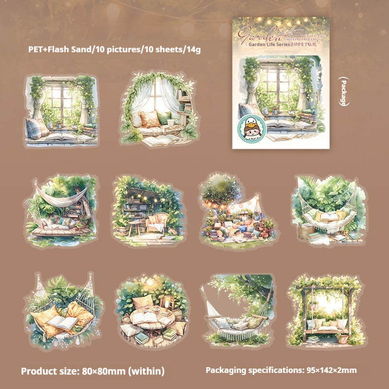 Journal sticker packs (Garden life scene)