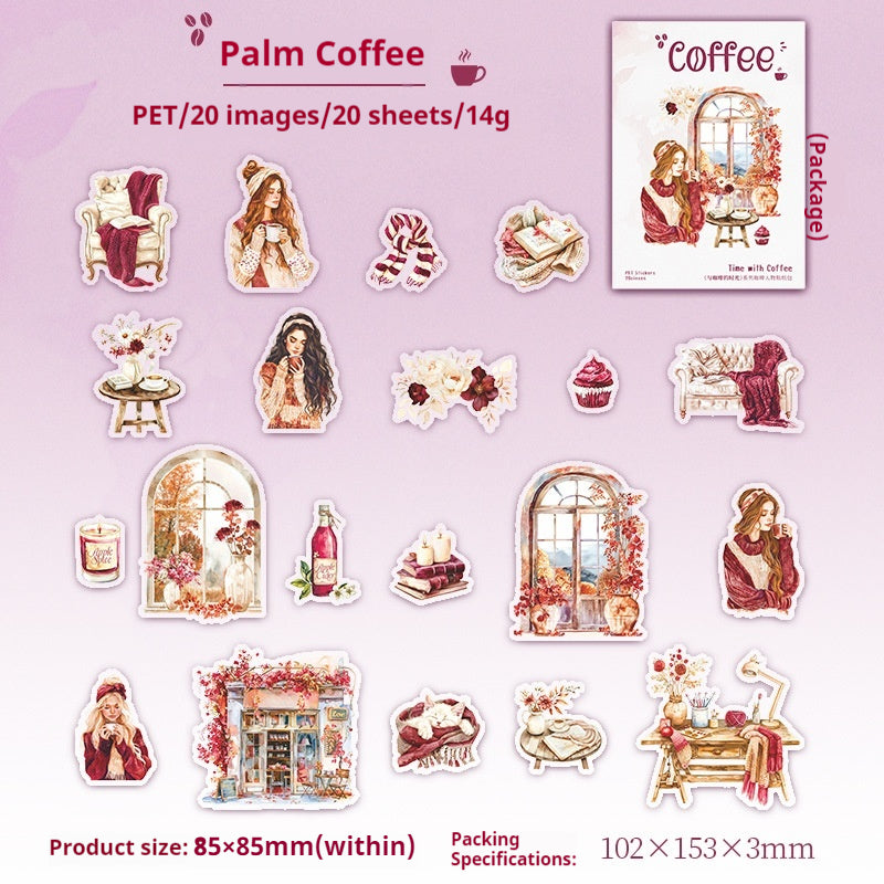 Journal sticker packs (Coffee Character Theme)