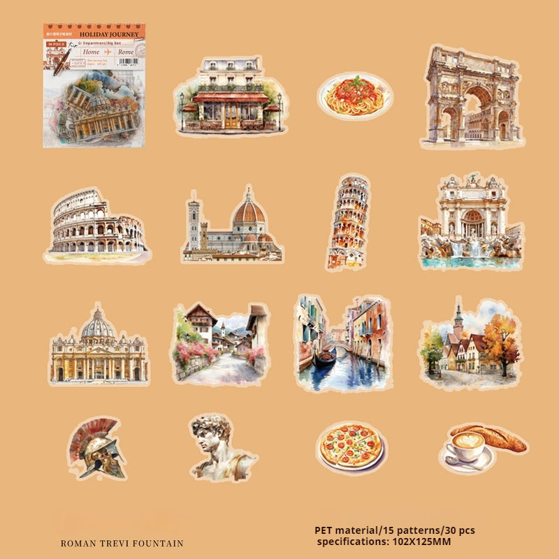 Journal Sticker Packs (travel architecture)