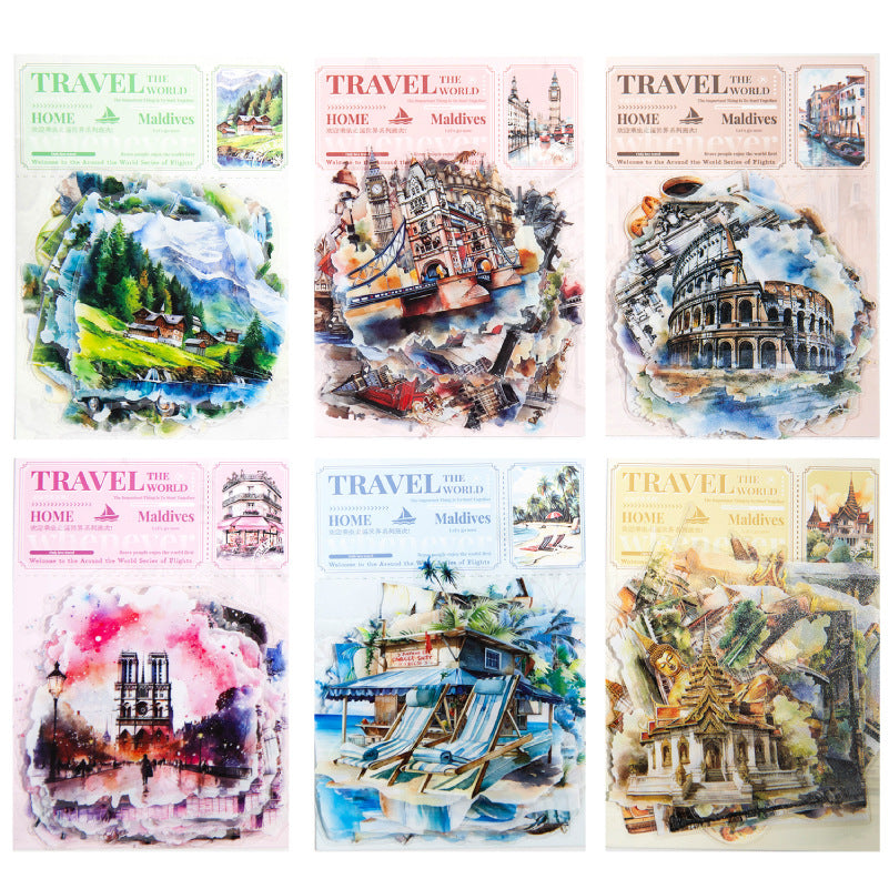 Journal sticker packs (European style scenery)