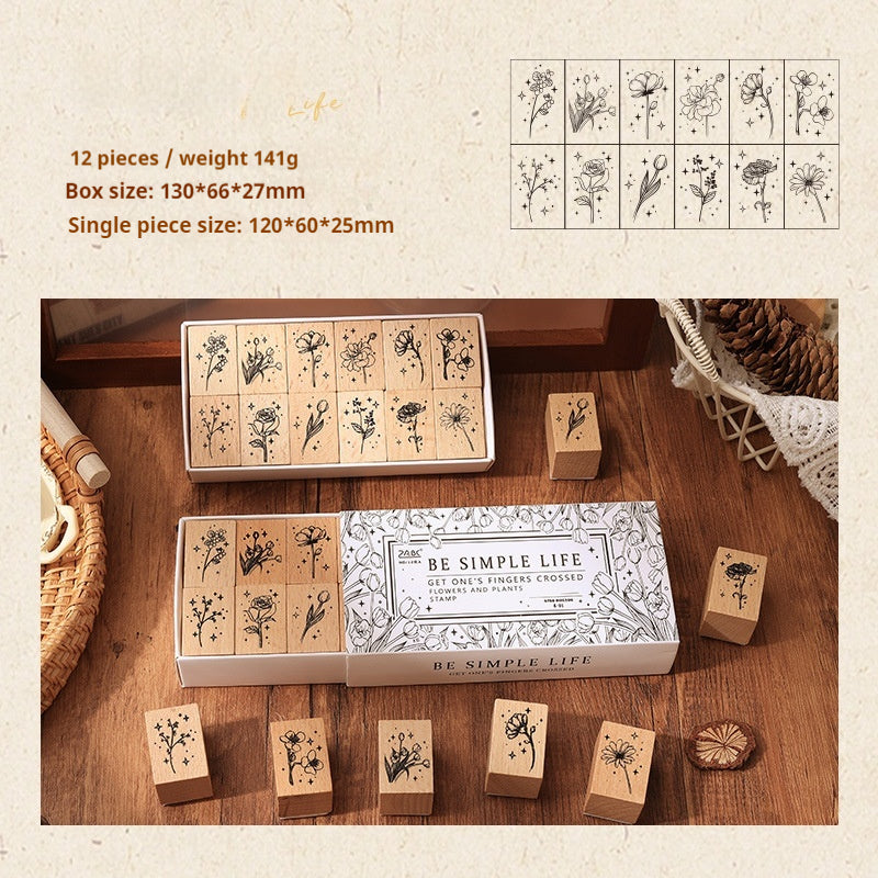 Wooden stamp (12pcs/box)