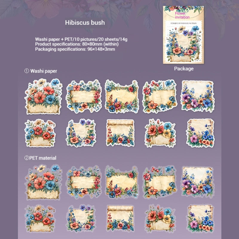 Journal sticker packs (Flower Labels and Stickers）