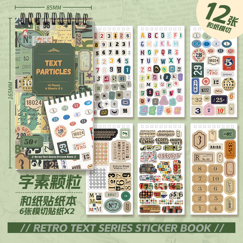 Journal retro text sticker books