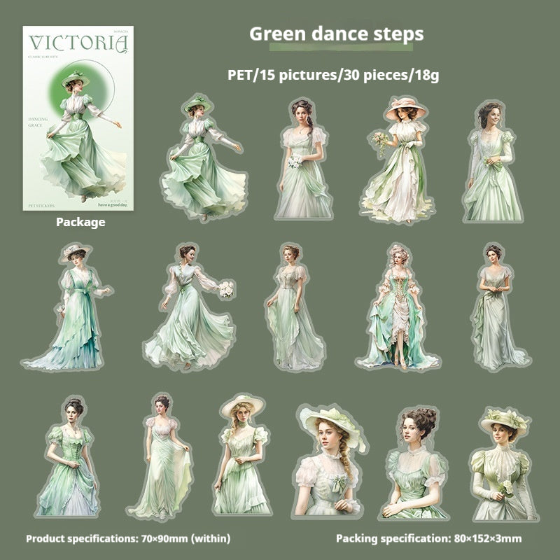 Journal sticker packs (victorian figures）