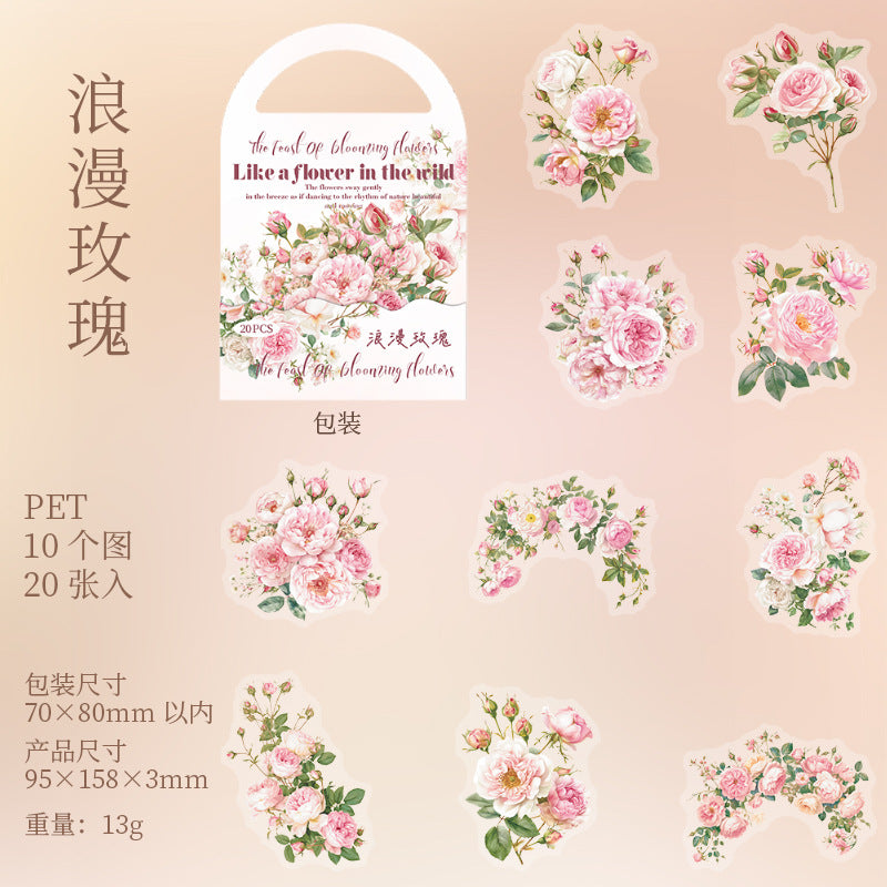 Journal sticker packs (Pink flower)