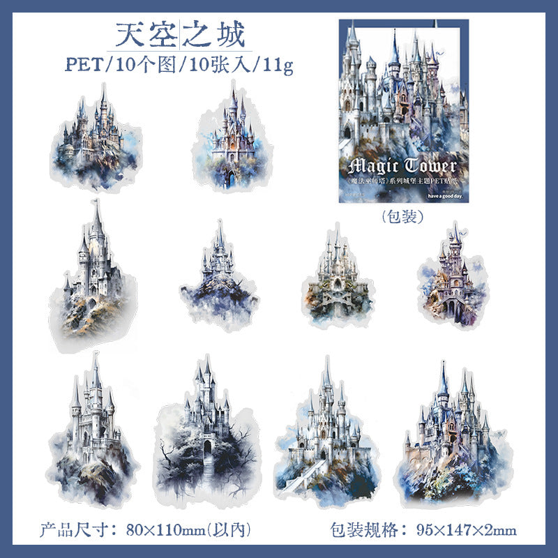 Journal sticker packs (Dark Gothic Magic Wizard Tower)