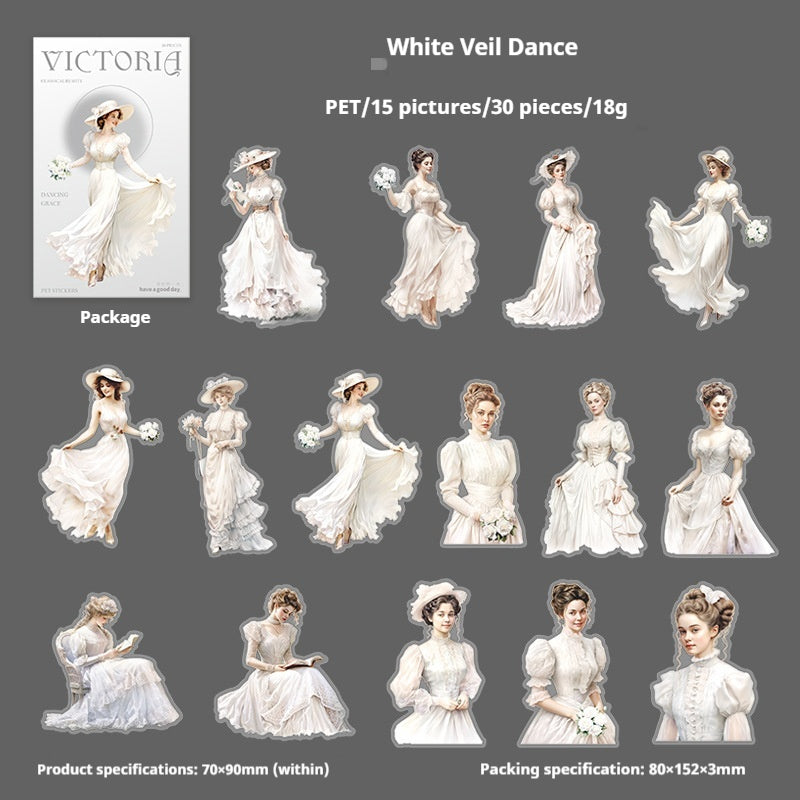 Journal sticker packs (victorian figures）