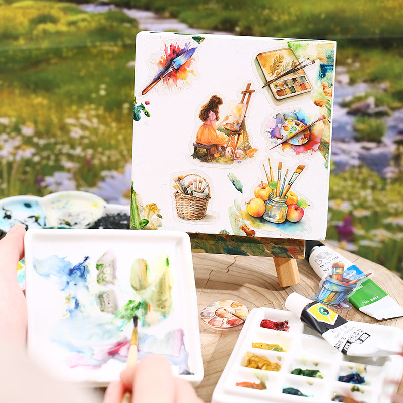 Journal sticker packs (Painting figure landscape)