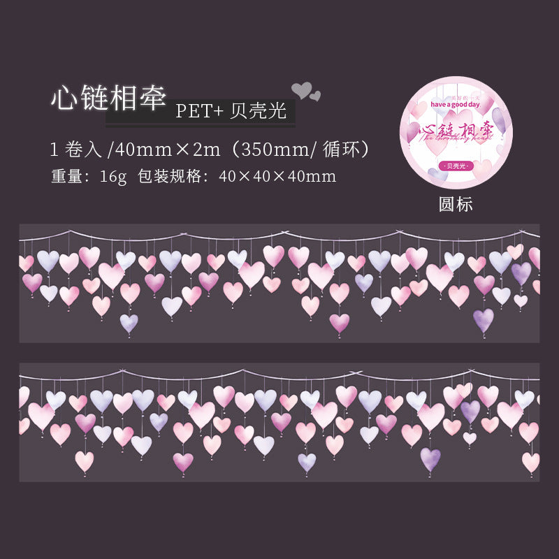 Journal Shell Light PET tape (Heart Theme）