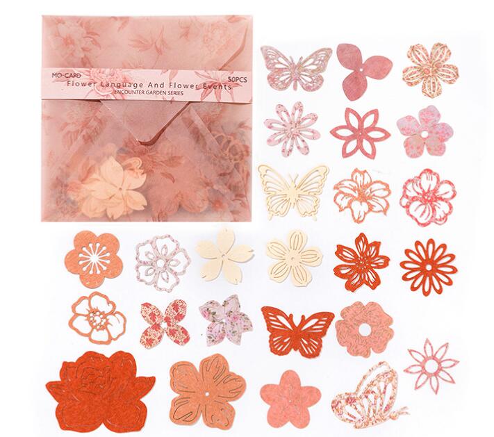 Journal Paper Packs （Floral cutout paper）