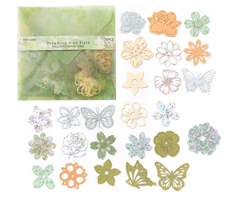 Journal Paper Packs （Floral cutout paper）