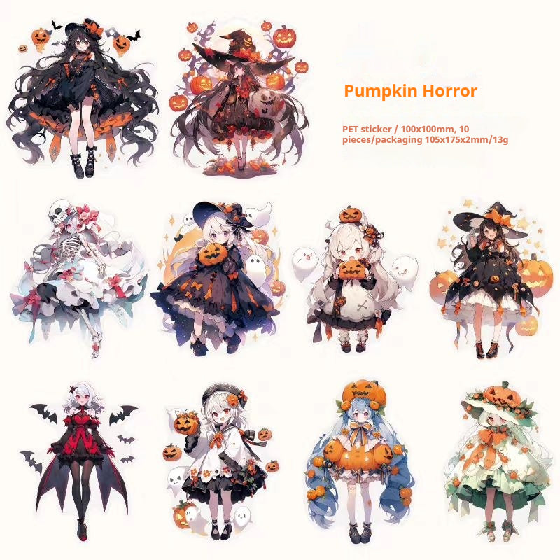 Autumn Halloween stickers (10 pcs)