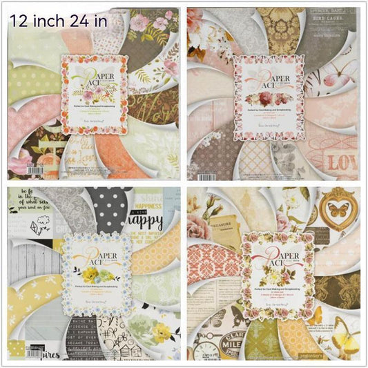 DIY Journaling Scrapbooking Card Paper Colored Pattern Paper Background Paper 12-Inch Paper pad