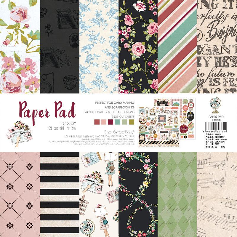 Journal Scrapbooking paper pad （12-Inch ）