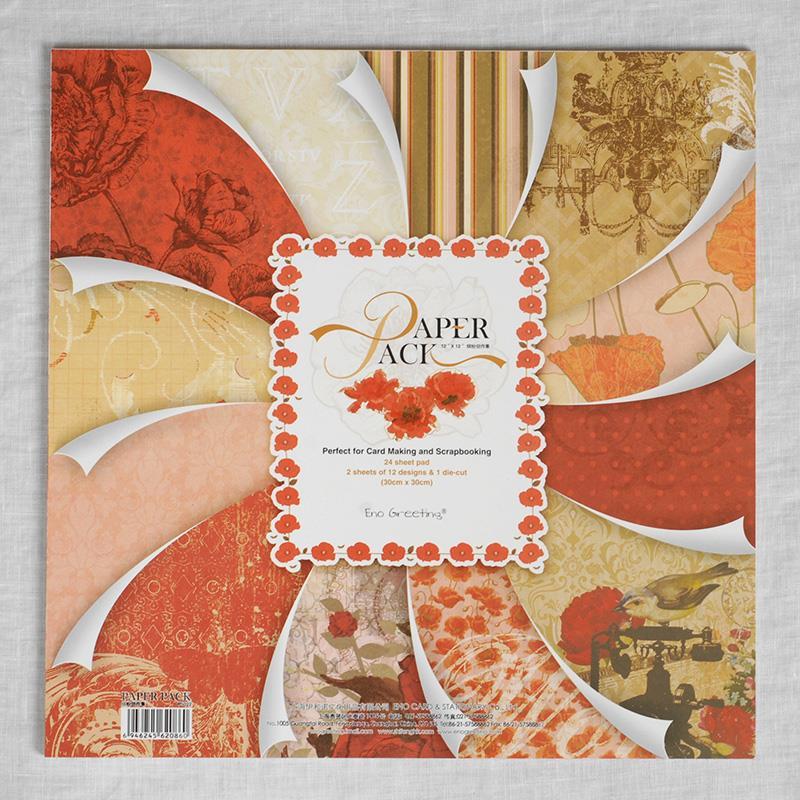 DIY Journaling Scrapbooking Card Paper Colored Pattern Paper Background Paper 12-Inch Paper pad