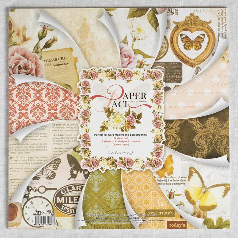 DIY Journaling Scrapbooking Card Paper Colored Pattern Paper Background Paper 12-Inch Paper pad