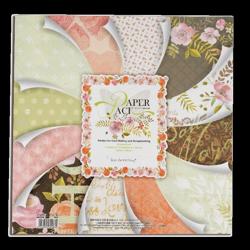 DIY Journaling Scrapbooking Card Paper Colored Pattern Paper Background Paper 12-Inch Paper pad